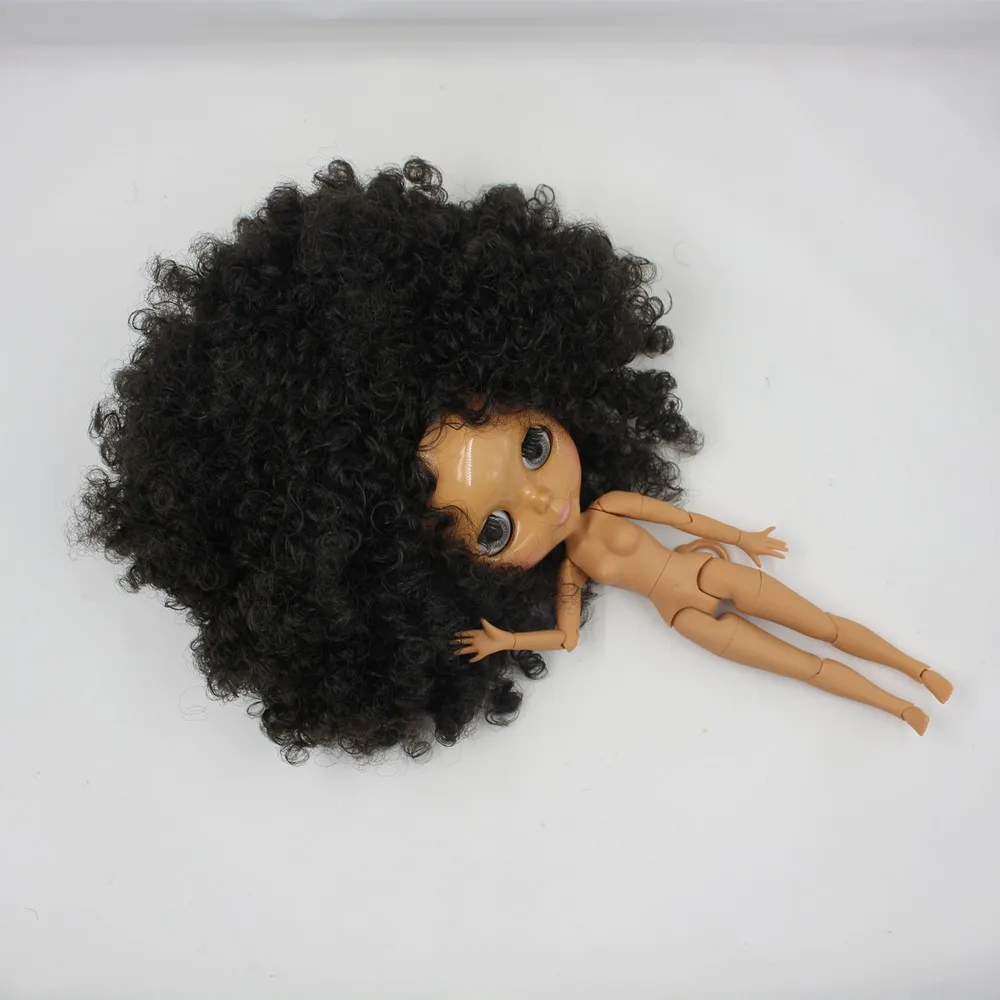 Neo Blythe Doll with Black Hair, Dark Skin, Shiny Cute Face & Custom Jointed Body 3