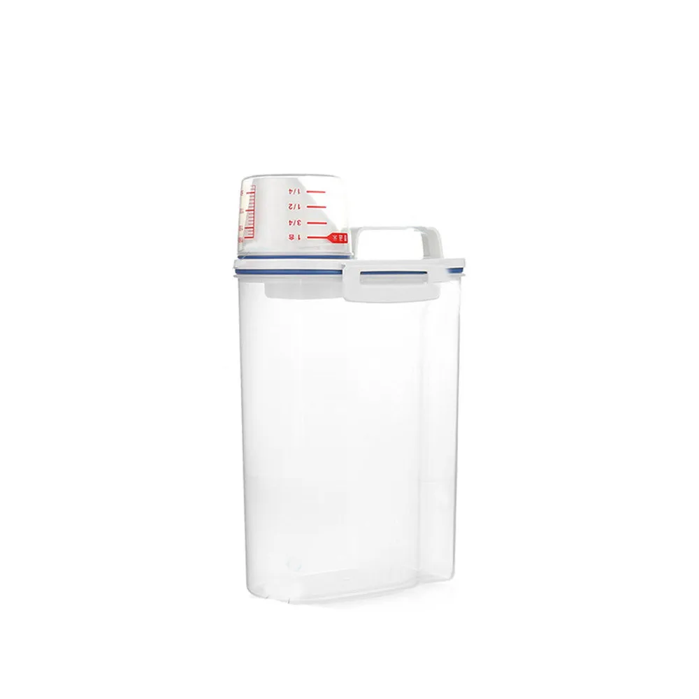 Коробка для хранения продуктов 2019top 2L пластиковый диспенсер для зерновых культур ящик для хранения кухонных пищевых зерен контейнер для риса хороший g90523 - Цвет: clear