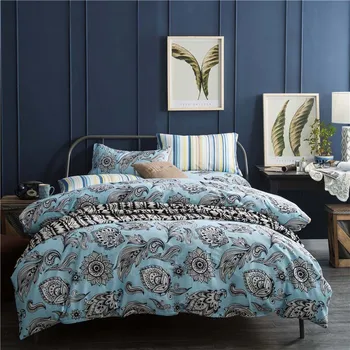 

2018 Nordic Style Bedding Set Quilt Cover 100%cotton Geometric Duvet Cover Pillow Case bed sheet bedclothes Queen King Size 4pcs