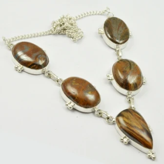 

Iron Tiger Necklace Silver Overlay over Copper , 52 cm, N2231