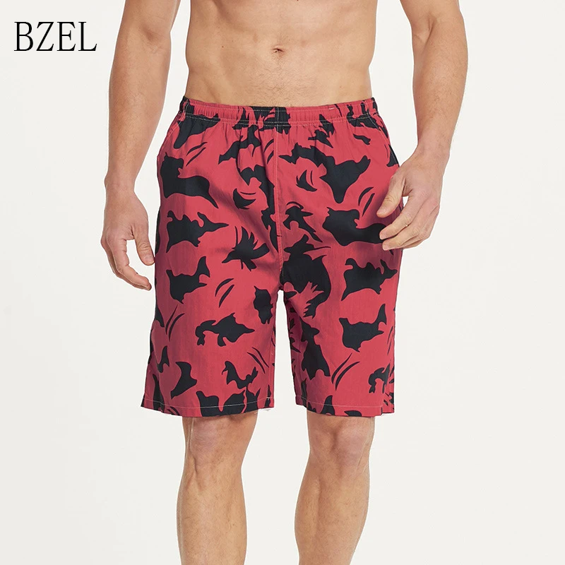

BZEL Fashion Cotton Beach Pants Men Summer Casual Breathable Shorts Large Size Sleep Bottoms Pyjama Shorts Men Sleepwear Shorts