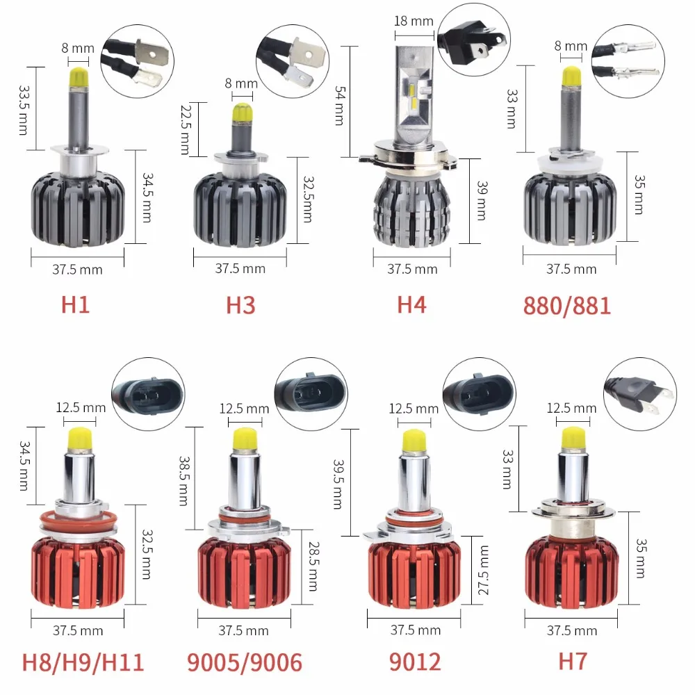 Автомобильные лампы Led H7 360 светильник ing 12 в 6000 К с чипом CSP H 7 лампочек светодиодный светильник s для авто товаров светильник Turbo Led 3D диодный светильник