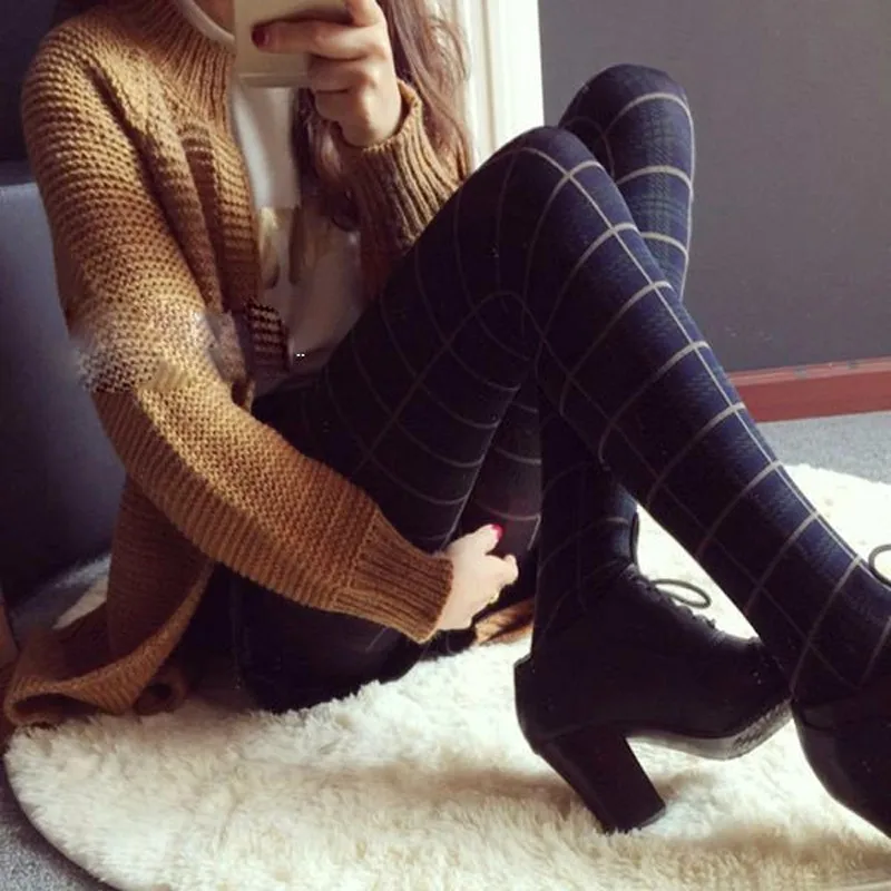 

Women Tights Harajuku Kawaii Girl Female Stockings Lolita Spring Hosiery Medias Vintage College Plaid Nylon Pantyhose SW140