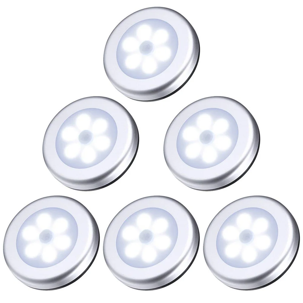 

6Pack Motion Sensor Light Stair Lights Battery Powered LED Light Stick-Anywhere Closet lighting Safe Lights with Magnetic Strip
