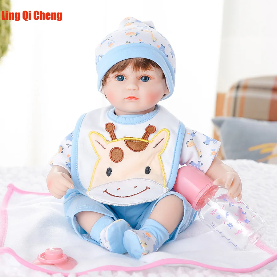 

45cm bebes doll reborn soft silicone reborn dolls vinyl adorable Lifelike toddler Baby Accompanying Toys For Kids Gifts h15