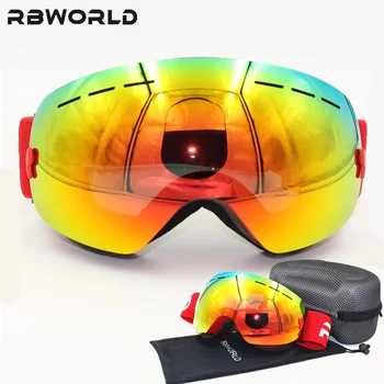New brand Ski Goggles Double Lens UV400 Anti-fog Adult Snowboard Skiing Glasses Women Men Snow Eyewear with box nandn snow ski goggles men women double lens uv400 anti fog skiing eyewear snow glasses adult skiing snowboard goggles