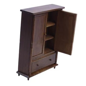 

1:12 Scale Vintage Wooden Wardrobe Dolls House Miniature Accessory