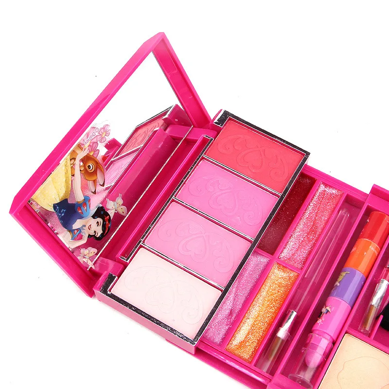 Disney Frozen Safety Non-toxic Lipstick Set Cosmetic Makeup Girls Toys Performance Makeup Box Toy Kids Makeup Birthday Gift