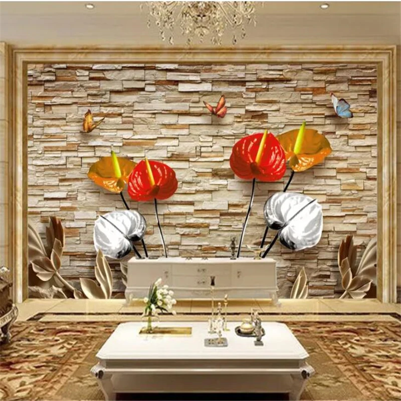 Beibehang росписи обоев пользовательские гостиная, спальня HD творческих Калла Лили 3D росписи ТВ фоне стены украшения дома