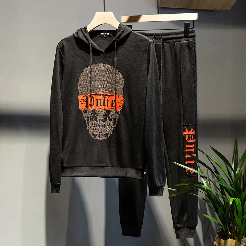 

Casual sports suit men 2019 new Korean version of the trend of spring thin section long-sleeved T-shirt men's clothes two-piece