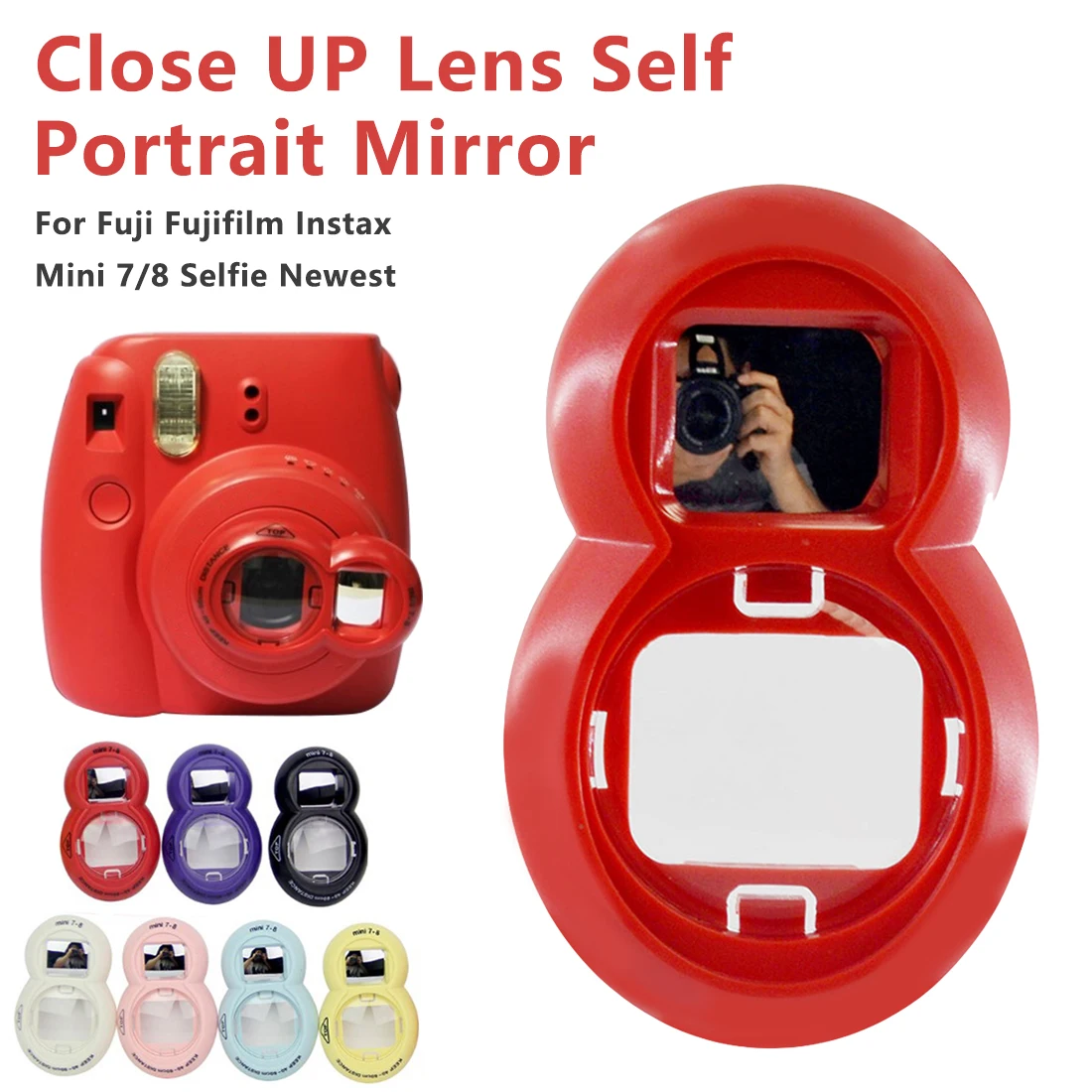 

Close-up Lens With Selfie Mirror With Cute Classic Design for Fujifilm Instax FUJI Instant Mini 7s 8 Photo Camera