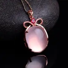 Светло-розовое кварцевое ожерелье из турмалина инкрустированные украшения для воды цветущего персика женщина Ван брак порошок кристалл кулон