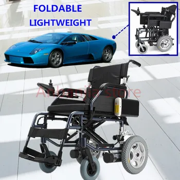 

Free shipping Aluminum alloy adjustable portable smart electric wheelchair with foldable