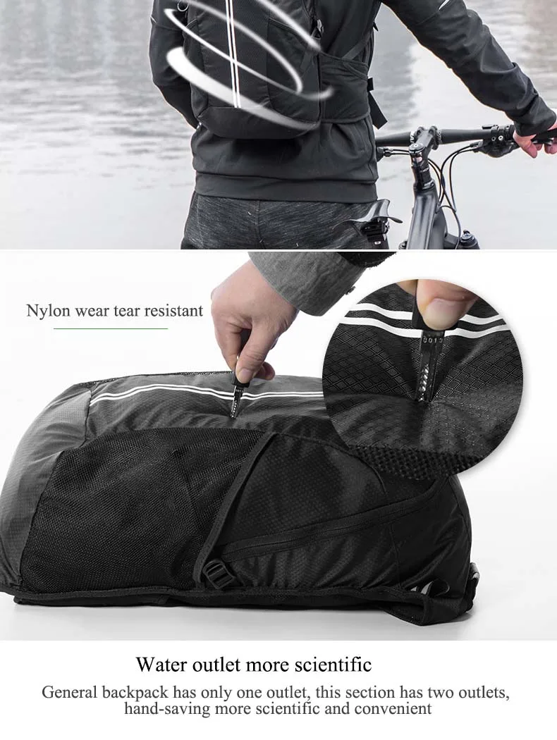 Clearance Rockbros Outdoor Sports Bicycle Backpack Ultralight Cycling Shoulders Storage Pack Climbing Travel Rucksack Nylon Bike Bag 11