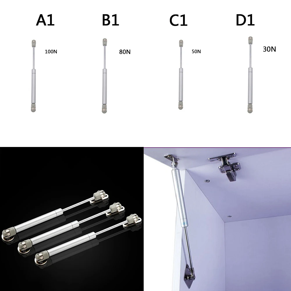100/80/50/30N кухонный шкаф для двери, мягкий закрытый шарнир, гидравлический газовый подъемник, опорная стойка, давление