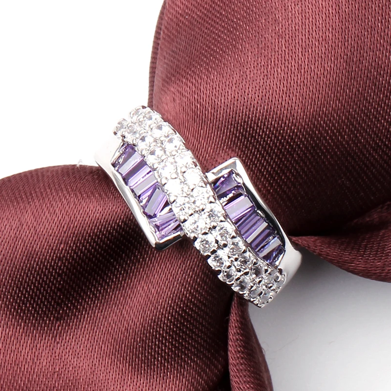 Элегантные обручальные кольца для женщин, высокое качество, AAA кубический цирконий, кристалл, ювелирные изделия, серебряные кольца,, новые кольца
