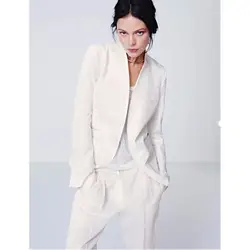 Индивидуальный Женский темпераментный однотонный костюм из двух предметов (куртка + брюки) Женская деловая мода формальная Деловая одежда