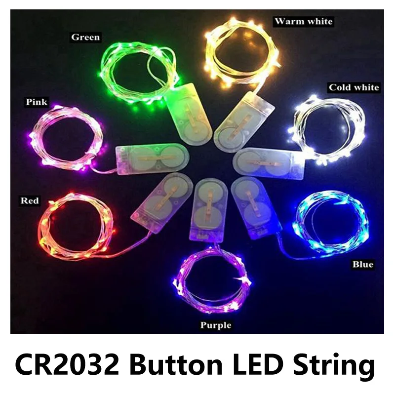 LED Copper Wire String Lights CR2032 Button Cell Battery Rice String
