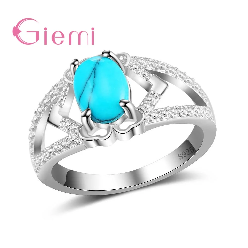 

New Arrival Luxury Wedding Engagement Rings Fastion Gift for Lover Prong Setting Opal 925 Sterling Silver Women Jewelry