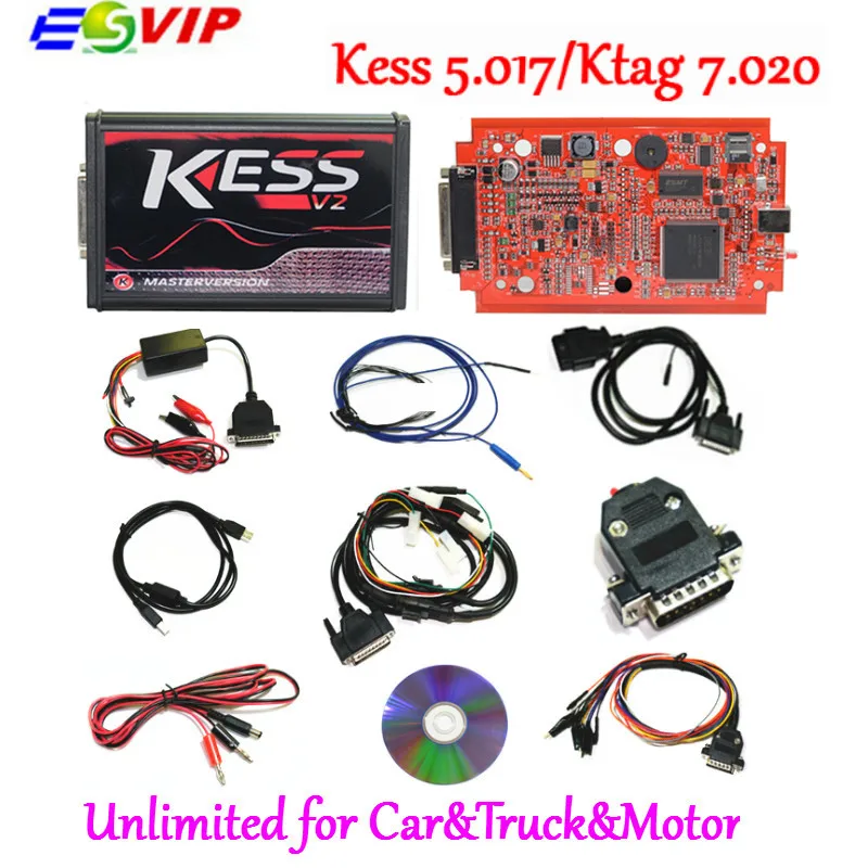

Newest KESS V2 V5.017 SW V2.47 Ktag K TAG V7.020 Master KESS 5.017 Red PCB Online Unlimited Tokens ECU Chip Tuning Tool