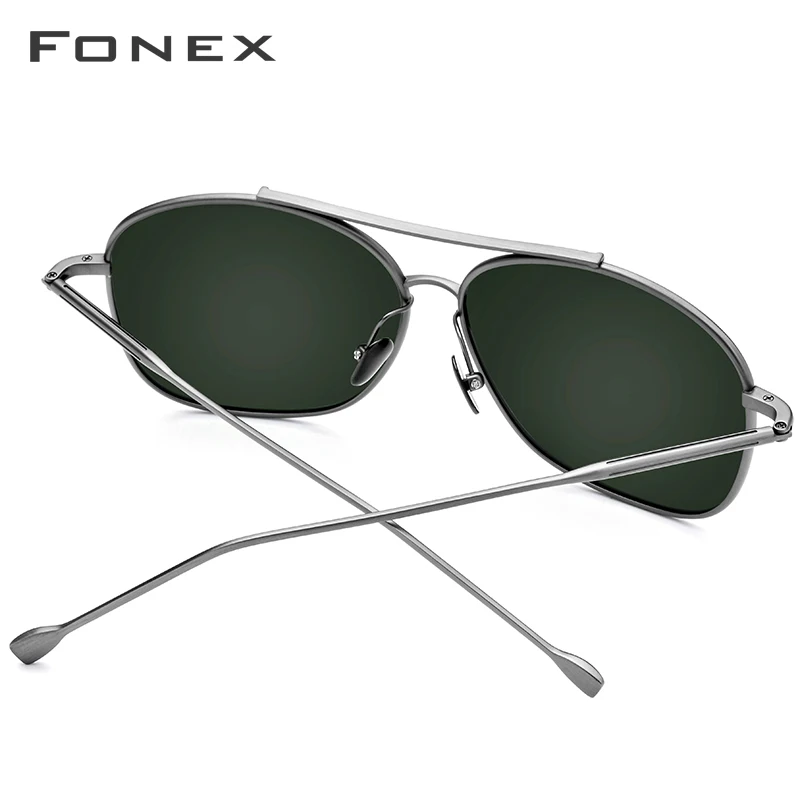 FONEX из чистого титана поляризационные солнцезащитные очки Мужские квадратные солнцезащитные очки для мужчин новые высококачественные мужские ультралегкие солнцезащитные очки 896