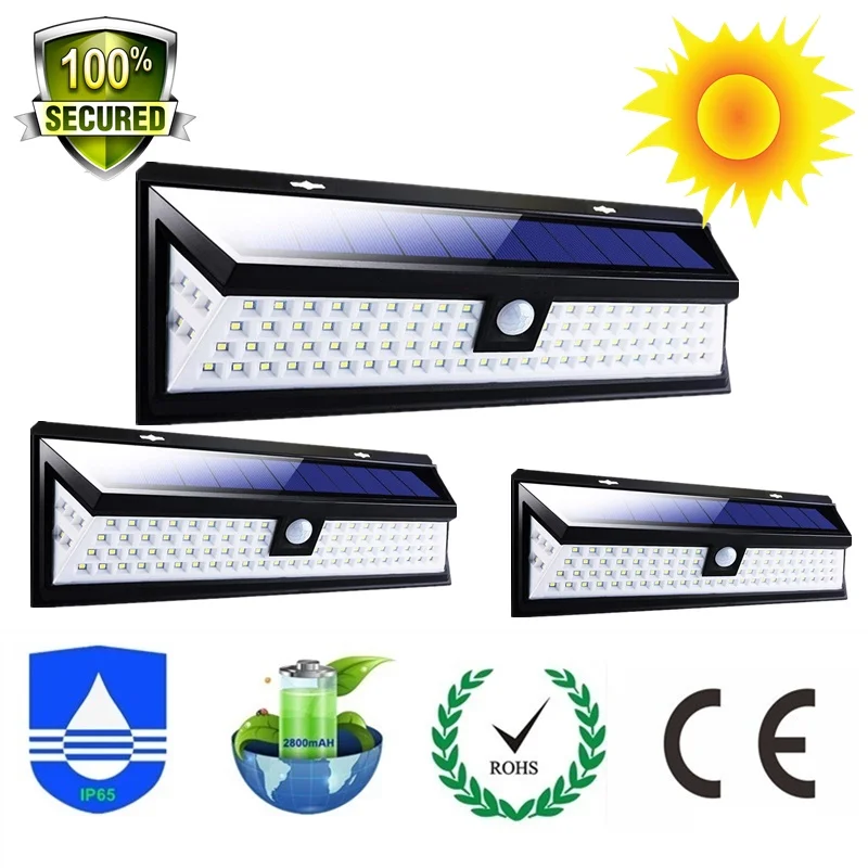 

90LED Solar Led PIR Motion solar Light Outdoors IP65 Waterproof lamp for garden decoration solaire exterieur lights lampara