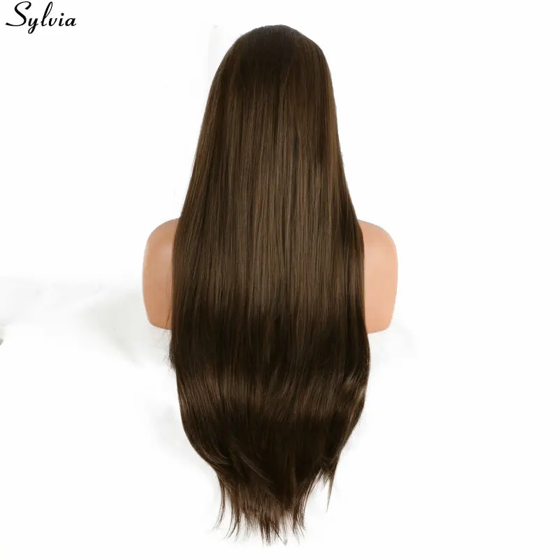 natural brown synthetic lace front wig (2)