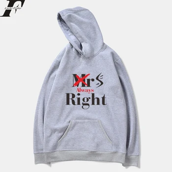 

LUCKYFRIDAYF fashion Mrs Always Right men Women Sweatshirt Hoodie Letter printed Harajuku Casual Hoodies Men/Women pullover tops