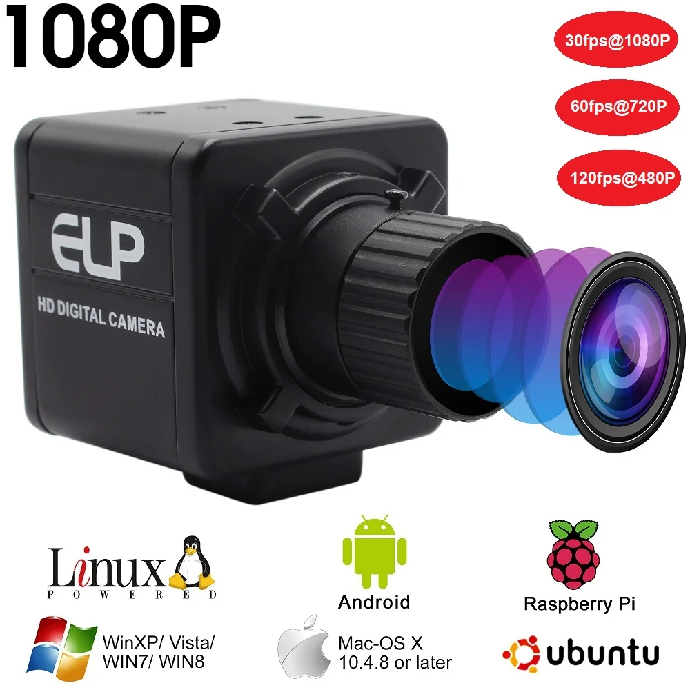 Najtaniej Przemysłowe 1080P hd 30fps 60fps 120fps high speed Cmos ov 2710 4mm obiektyw z ręczną regulacją ostrości mini kamera internetowa usb kamera do androida tablet