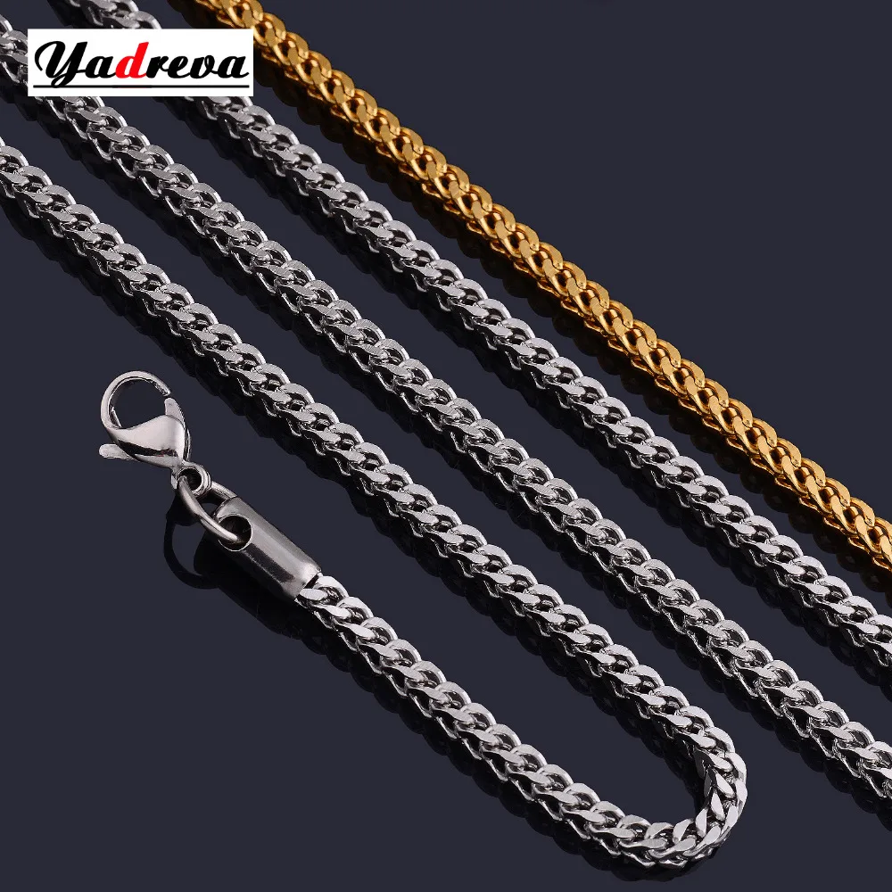 

Never Fade 3mm Stainless Steel Cuban Chain Necklace Waterproof Men And Women Link Curb Chain Gift Jewelry Length Customized