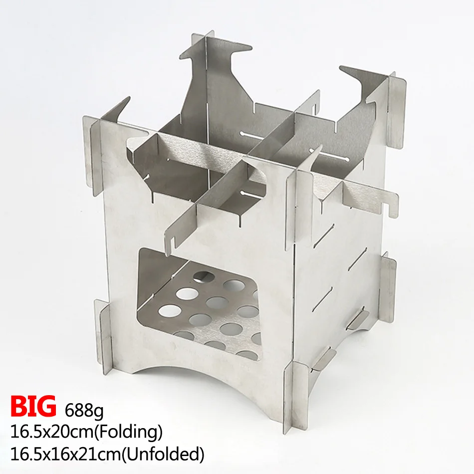 Сплит съемный кемпинг дров спиртовой печи Экран Ветра отражатель подставка Fogao Kamp Ocak открытый приготовления портативный лагерь - Цвет: Big 16.5x16x21cm