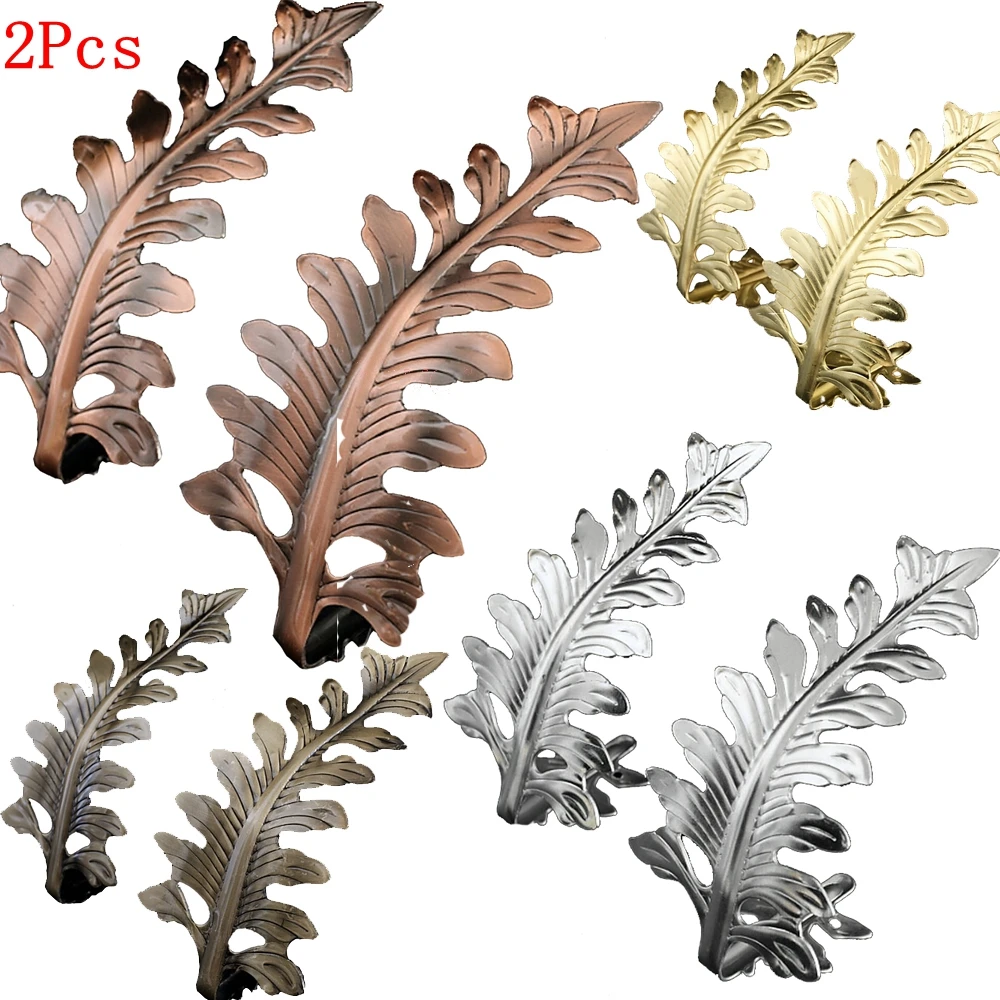2 Pcs U-Shaped Leaf Curtain Wall Hook Curtain Hanger Holder Window Curtain Hooks Home Decoration