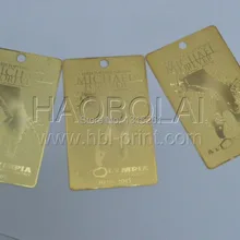 Золотая металлическая карточка из блестящего металла логотип нет печати бизнес продвижение металлическая карта с отверстием