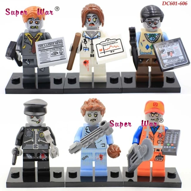 Special Offers 6pcs star wars super heroes zombie world The Walking Dead Series building blocks action  model bricks toys for children
