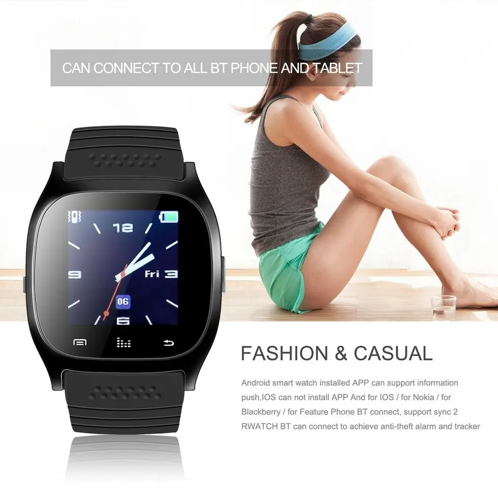

10pcs Smart Watch M26 Bluetooth Smart Wrist Watch Sync Phone Mate For IOS For Android Phone Mate