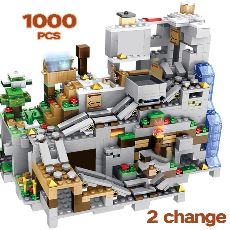 Skup Creator Building Blocks kompatybilny Legoingly Mountain Cave może być podnoszona forteca cegły zabawki dla dzieci chłopców