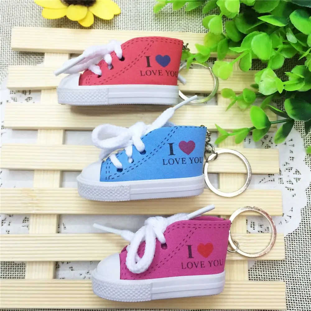 1 pcs Fashion Style Cute Colorful Shoes Shaped Key Chain Key Ring