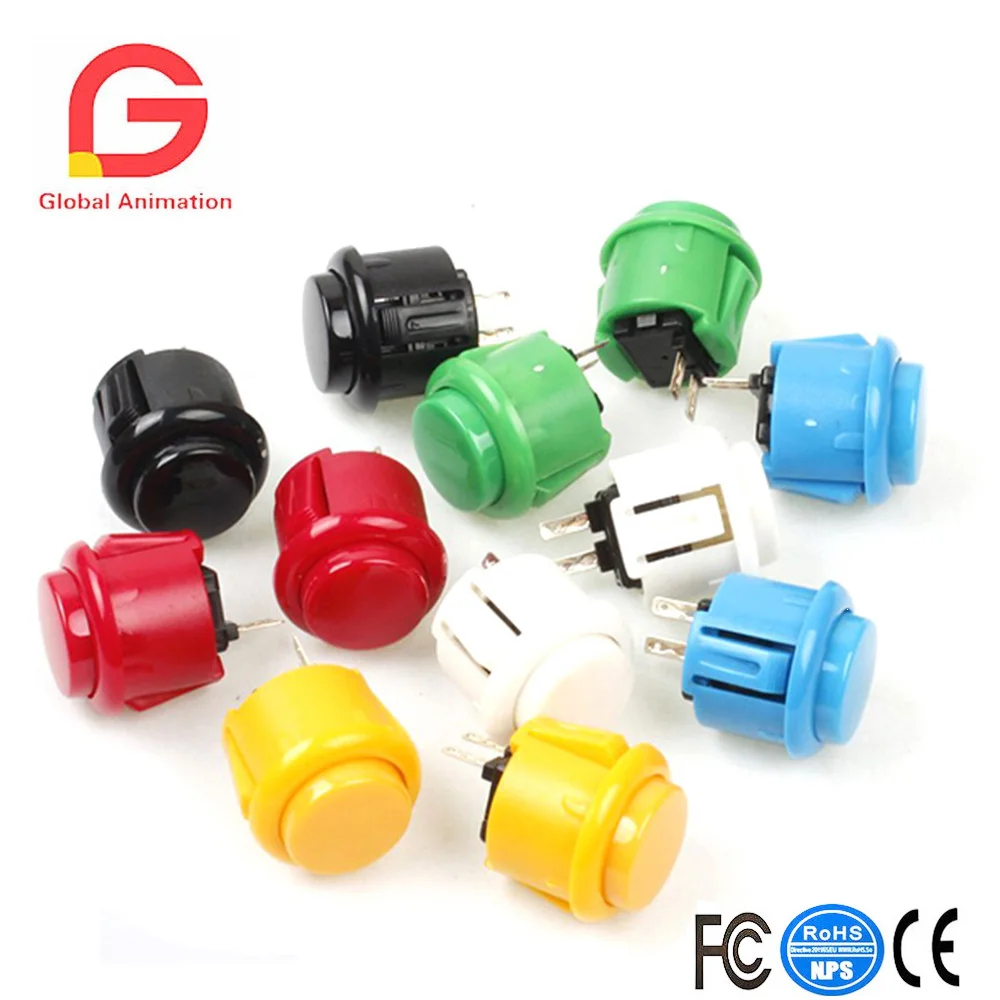 

12x 24mm OEM Arcade Push Buttons Switch Perfect Replace for Sanwa OBSF-24 OBSC-24 OBSN-24 Push Button DIY Fighting Stick PC