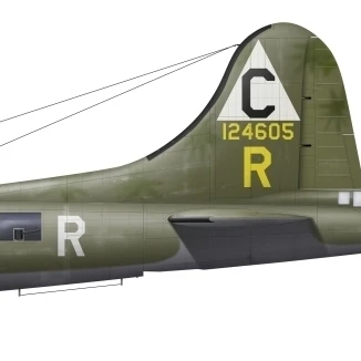 Illustration of a Boeing B-17F Knockout Dropper aircraft Poster Print (49 x 16)