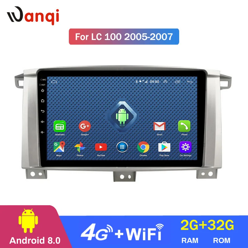

4G Lte All Netcom Android 8.0 Car gps for Toyota Land cruiser 100 GX LC 100 Auto Radio DVD player Navigation
