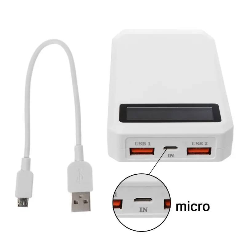 (لا البطارية) المزدوج USB QC 3.0 الناتج 3x18650 بطاريات DIY قوة البنك حامل الصندوق حالة سريع شاحن للجوال هاتف لوحي PC (لا البطارية) المزدوج USB QC 3.0 الناتج 3x18650 بطاريات DIY قوة البنك حامل الصندوق حالة سريع شاحن للجوال هاتف لوحي PC