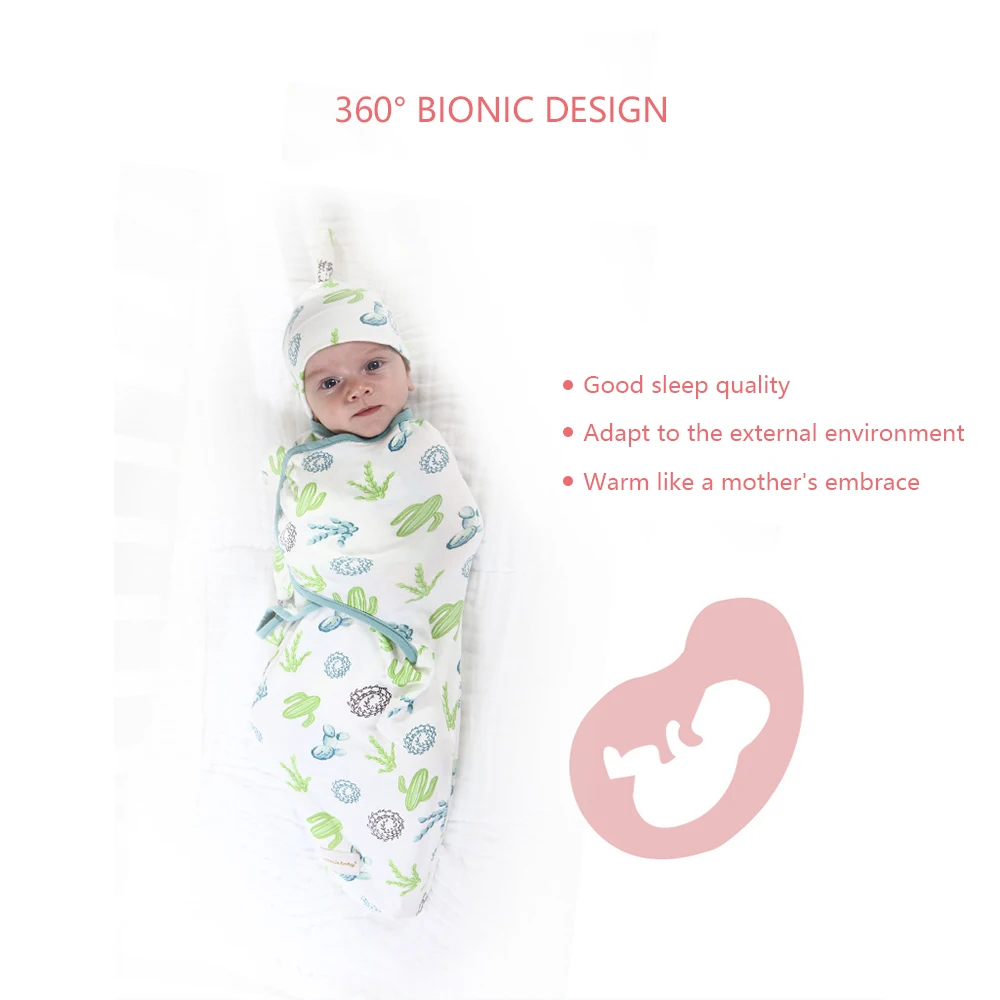 Комплект из 2 предметов, пеленки для новорожденного + шапка, хлопковое детское одеяло для новорожденных, постельные принадлежности, милый