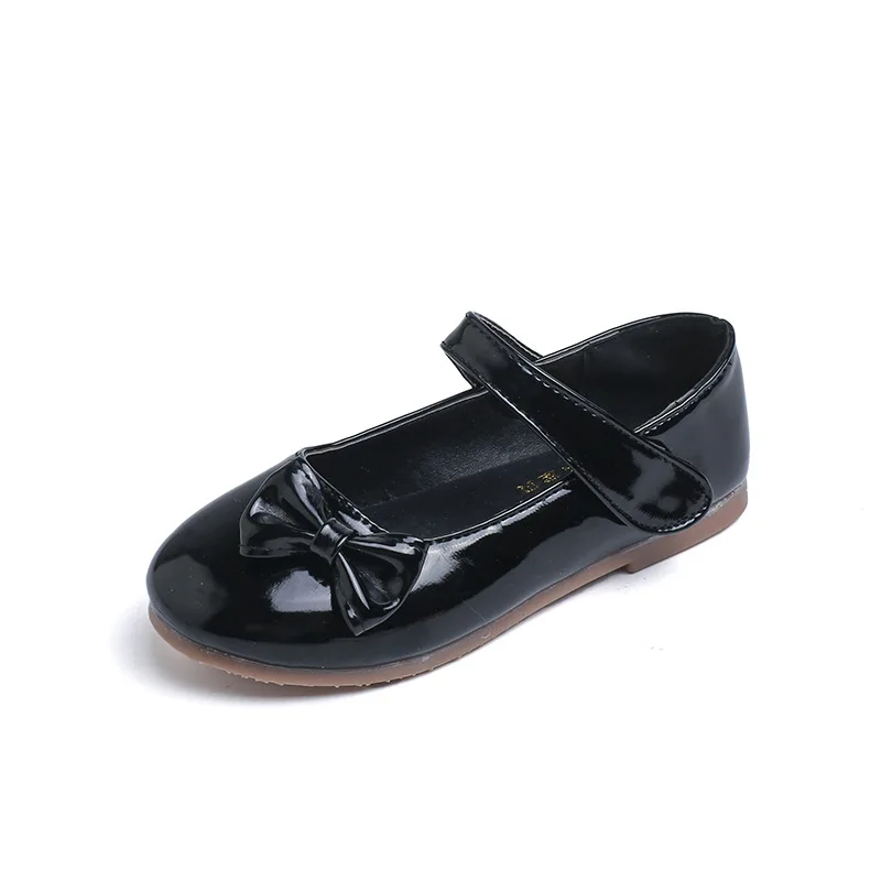 

JGSHOWKITO Autumn Girls Leather Shoes PU Patent Leather Kids Flats Children Loafers For Medium Girls Soft Fashion Princess Bow