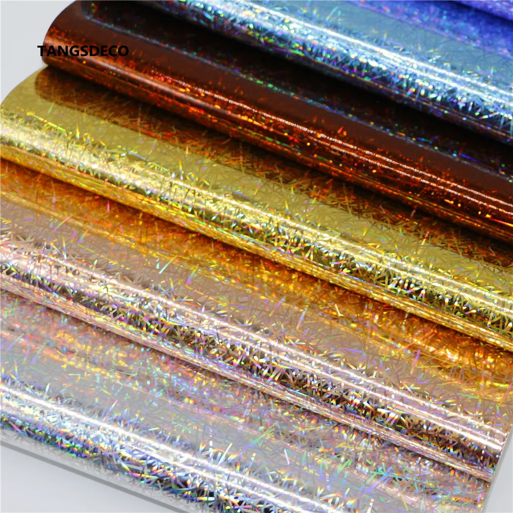 7 шт-20X22 см DIY Лазерный металлический цветной блестящий PU глянцевый кожаный набор синтетическая кожа/DIY ткань