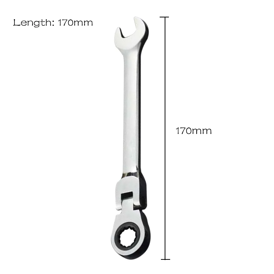 8-19mm Reversible Combination Stubby Ratchet Wrench Ratcheting Socket Spanner Handle Wrenches Hand Tools 72 Gears - Цвет: 12mm  170mm