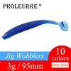 Proleurre 15 unids/lote de anzuelo de pesca gusano anzuelo de pesca 95mm 3g aritifial suave cebo de silicona Jigging Wobblers señuelo de pesca ► Foto 2/5