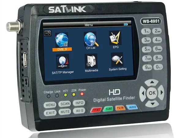 

Original Satlink WS-6951 DVB-S/S2 HD Satellite Finder with MPEG-2/MPEG-4 compliant and backlight Satlink 6951 MeteR