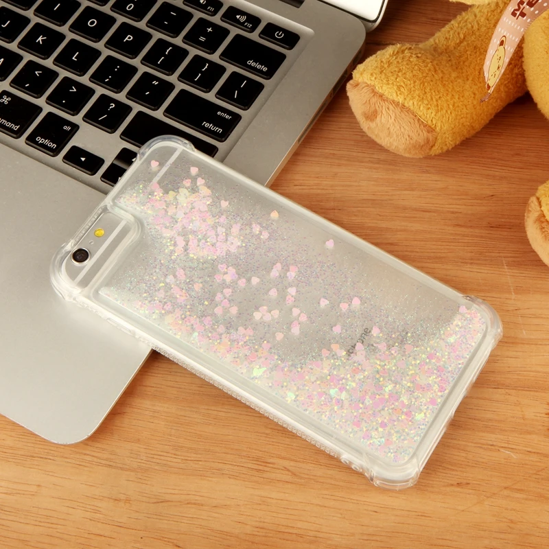 

Liquid Quicksand Phone Case on for iPhone 5 s 6 6S Case Bling Bling Sequins Cover Coque For iPhone 6 6S 7 8 Plus X Cases Fundas
