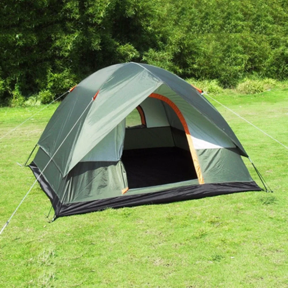 

3-4 Person Windbreak Camping Tent Dual Layer Waterproof Pop Up Open Anti UV Tourist Tents For Outdoor Hiking Beach Travel Tienda