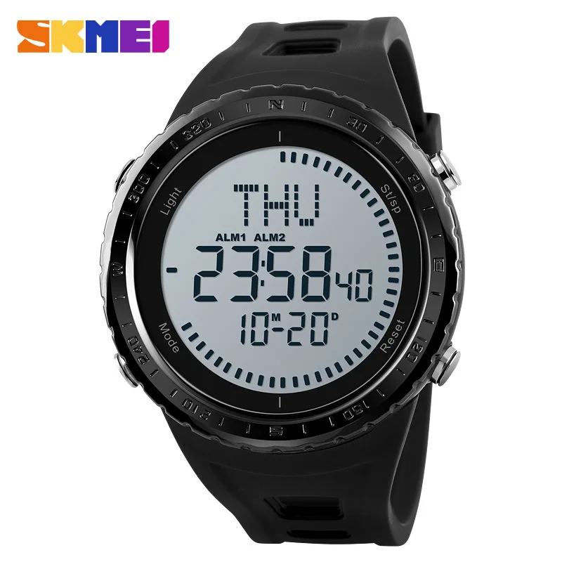 

SKMEI Brand Compass Watches Men 5ATM Water Proof Outdoor Digital Sports Watches Male EL Backlight Electronic Wrist Watches 1342